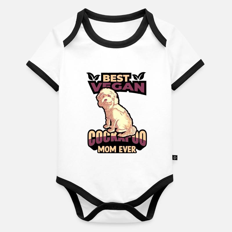 Cockapoo Hund Baby Bio-Kurzarm-Kontrastbody