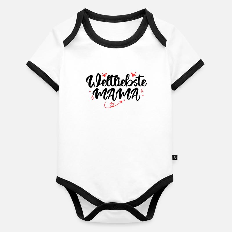 Mutter Familie Mama Geschenk Body Bébé bio contrasté manches courtes