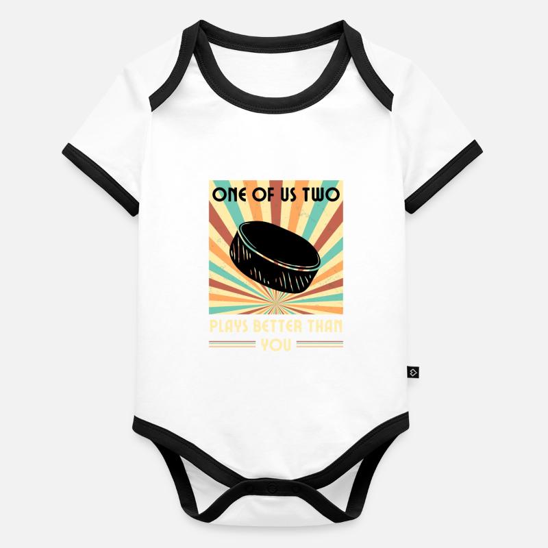 Einer Von Uns Beiden Spielt Besser Eishockey Baby Bio-Kurzarm-Kontrastbody