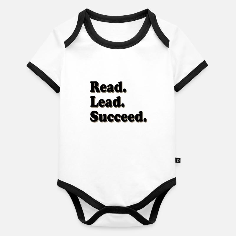 Book Lover Gifts Read Lead Succeed Reader Gift Organic Baby Contrasting Bodysuit