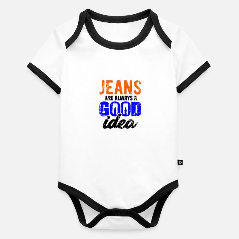 Keep it Casual Jeans Immer eine gute Idee Favorit Baby Bio-Kurzarm-Kontrastbody