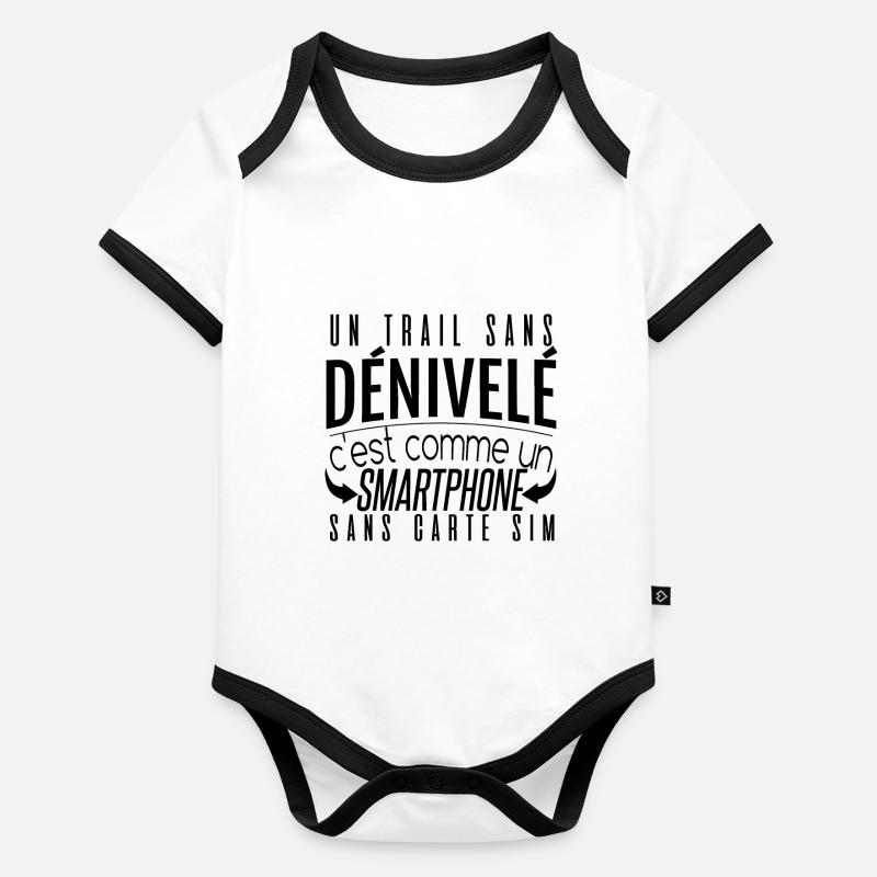 Un trail sans dénivelé Body Bébé bio contrasté manches courtes