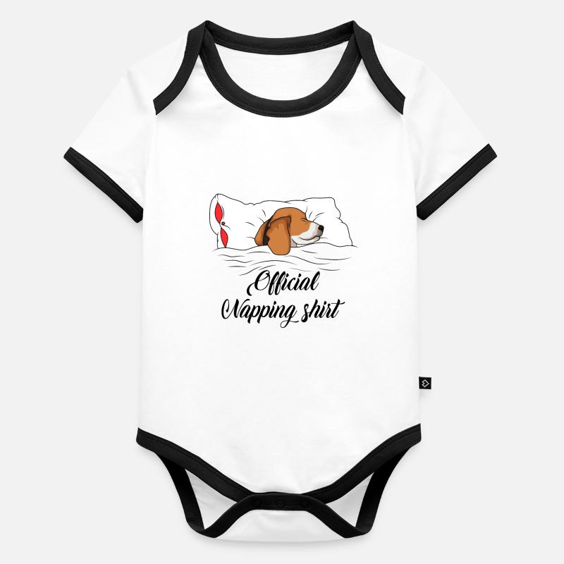 beagle Body Bébé bio contrasté manches courtes