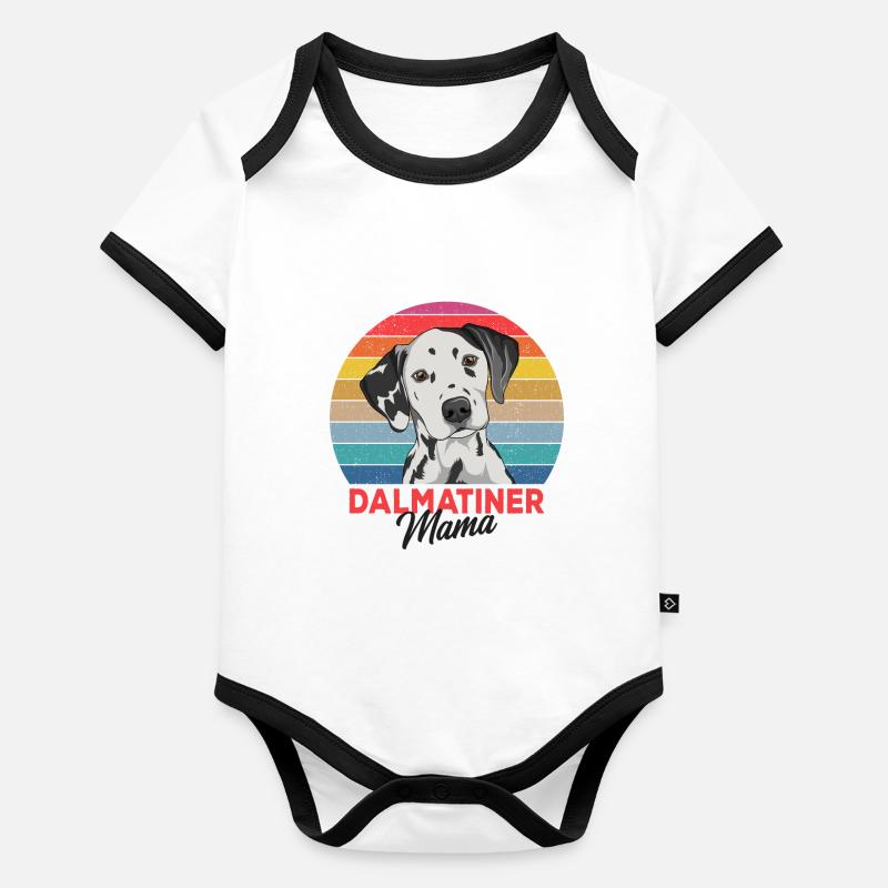 Dalmatien Body Bébé bio contrasté manches courtes