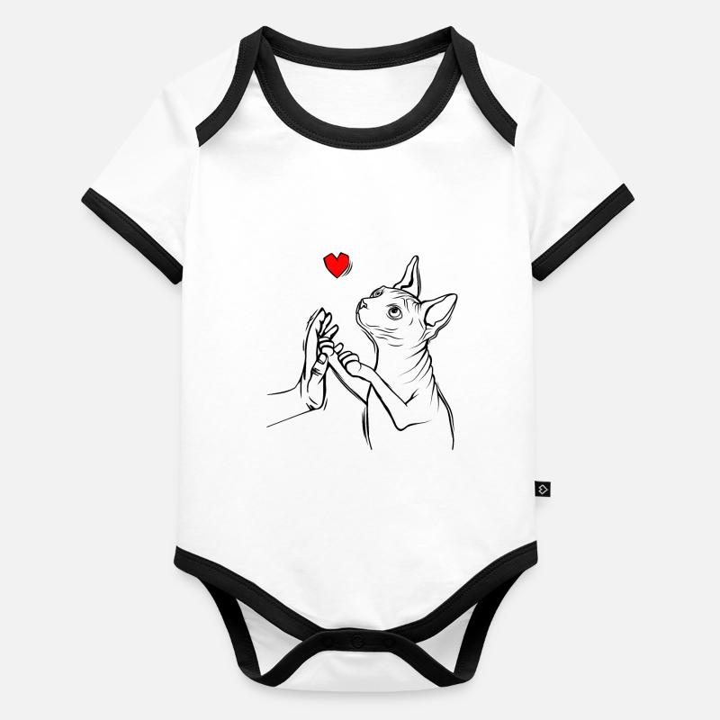 Sphynx Cat Organic Baby Contrasting Bodysuit