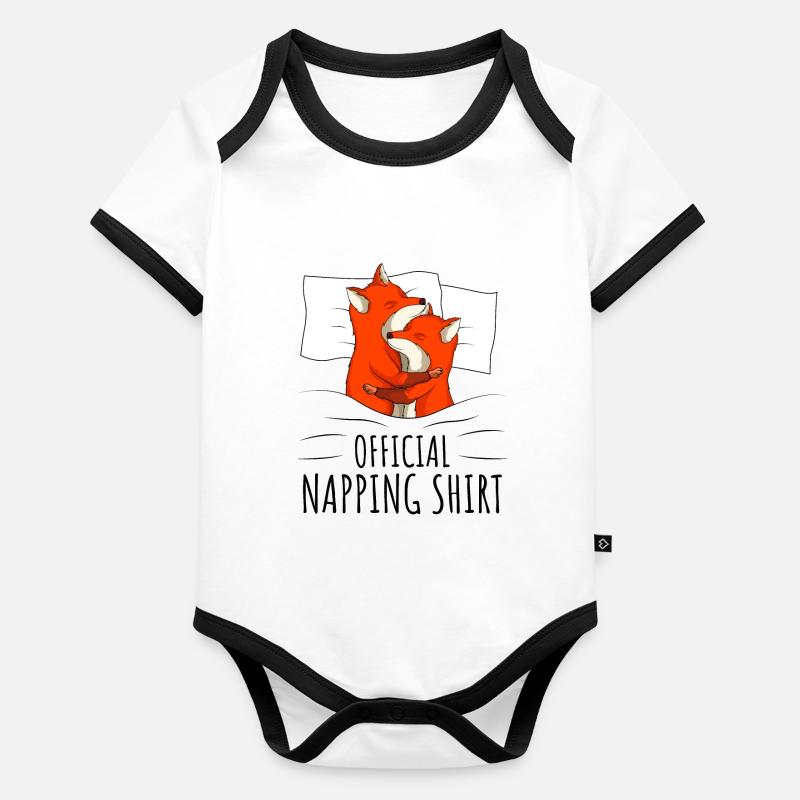 Chemise de couchage Fox Body Bébé bio contrasté manches courtes