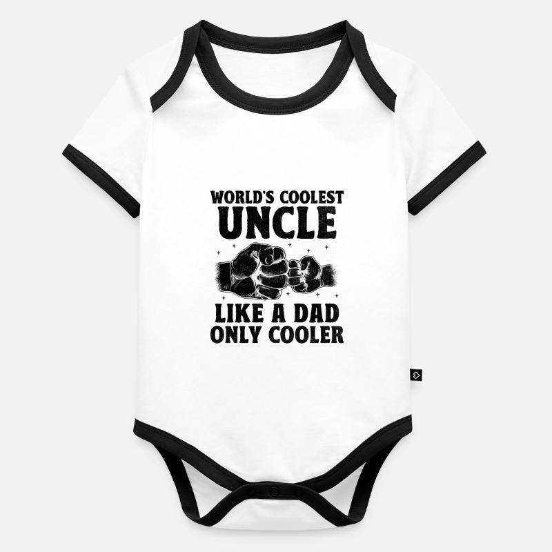 L’oncle le plus cool du monde comme un papa est le seul à être plus cool Body Bébé bio contrasté manches courtes