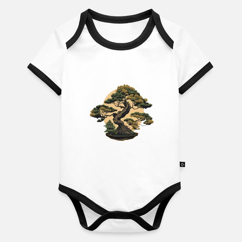 Shapely Bonsai Tree Organic Baby Contrasting Bodysuit