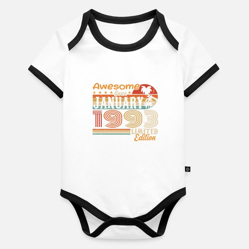 Geburtstagsgeschenk - geboren im Januar 1993 Baby Bio-Kurzarm-Kontrastbody