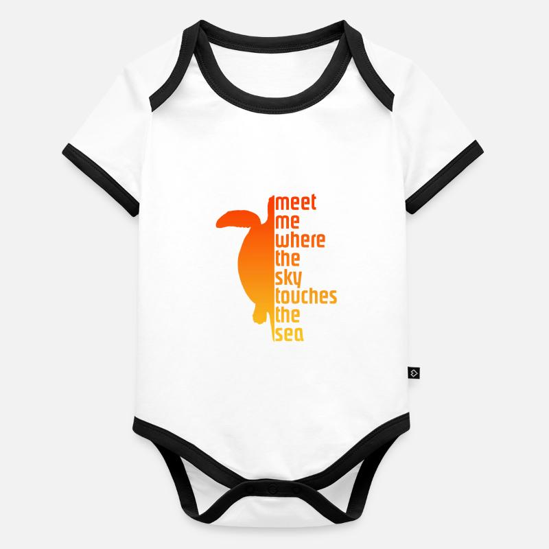 Turtle Schildkröte Baby Bio-Kurzarm-Kontrastbody