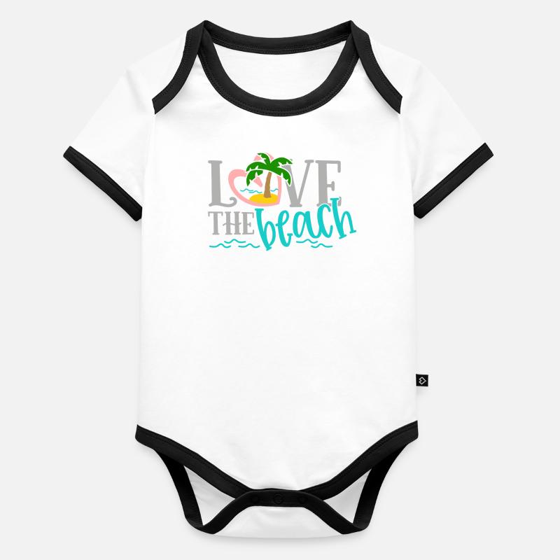Love the beach Baby Bio-Kurzarm-Kontrastbody