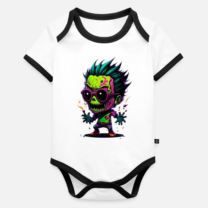 Bunter cooler Zombie Baby Bio-Kurzarm-Kontrastbody