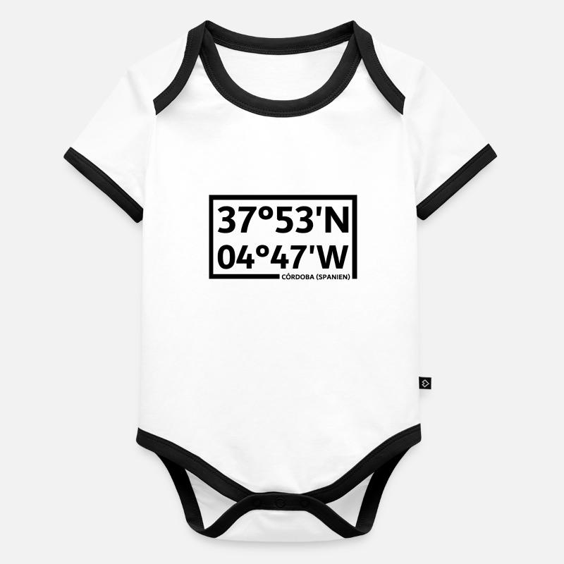 Coordonnées de Cordoue (Espagne) Body Bébé bio contrasté manches courtes