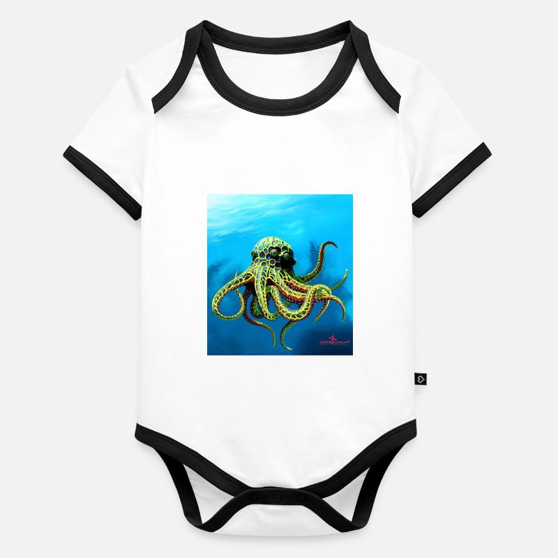 Green Krake Baby Bio-Kurzarm-Kontrastbody