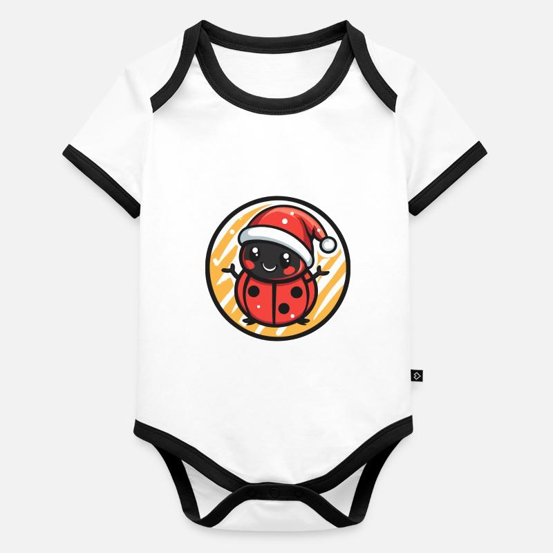 Ladybug Christmas Christmas Organic Baby Contrasting Bodysuit