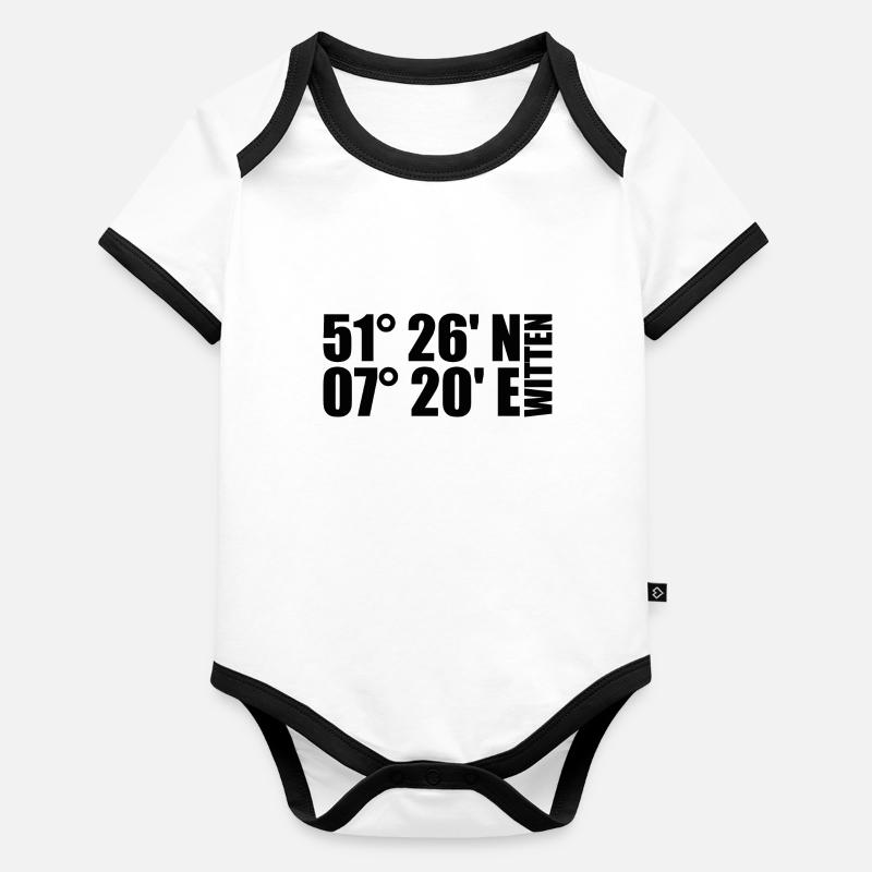 Witten Koordinaten Baby Bio-Kurzarm-Kontrastbody