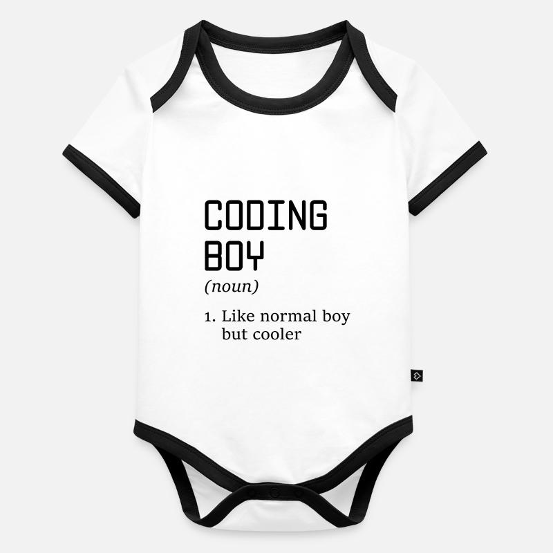 Coding Boy Definition Noun Software Developer Prog Baby Bio-Kurzarm-Kontrastbody