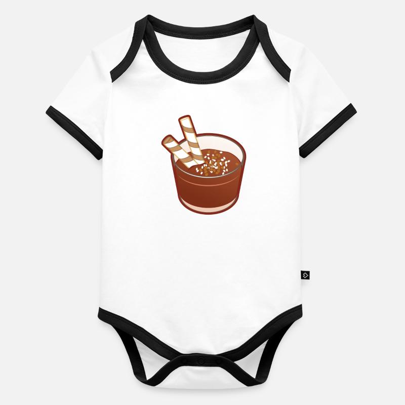 Verrine mousse au chocolat noir avec biscuit Body Bébé bio contrasté manches courtes