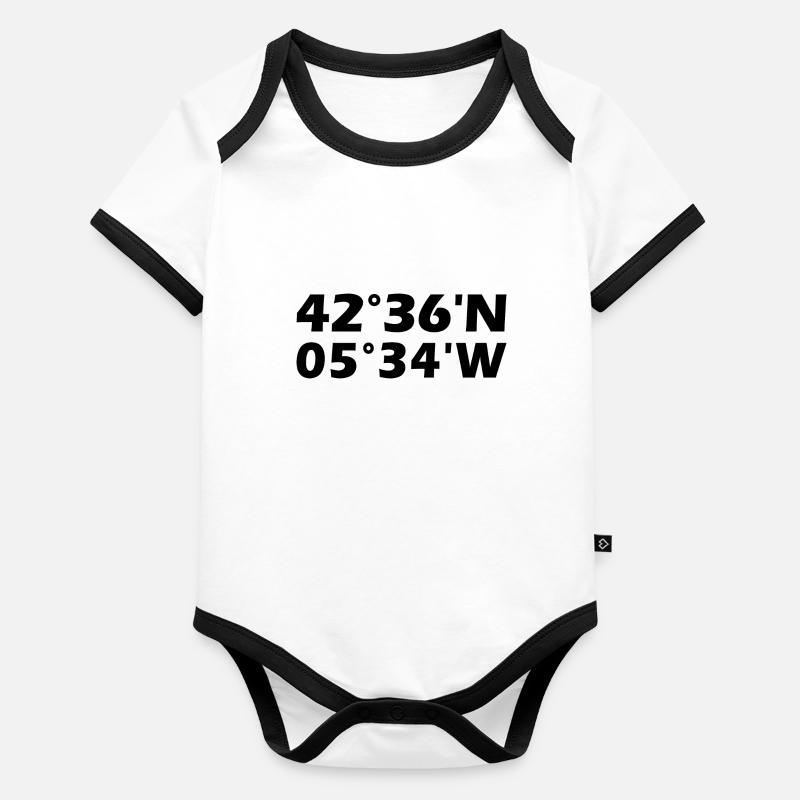 León Koordinaten Baby Bio-Kurzarm-Kontrastbody