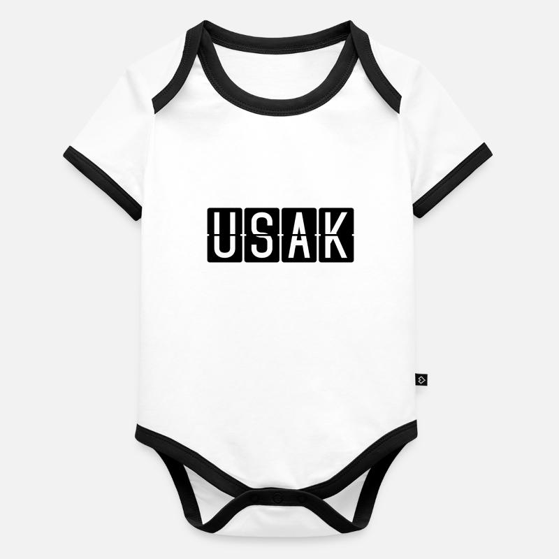 Panneau de l’aéroport d’Uşak Body Bébé bio contrasté manches courtes
