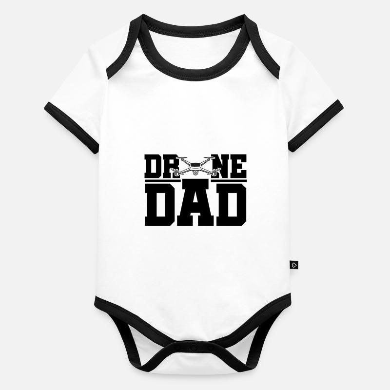 Drone Dad Graphic Drone Flying Quadcopter Pilot RC Organic Baby Contrasting Bodysuit