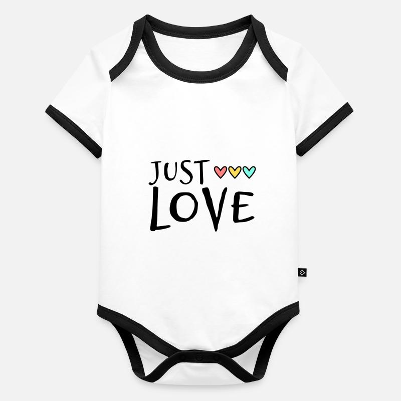JUST MARRIED. VIVE LES MARIES. EVJF Body Bébé bio contrasté manches courtes