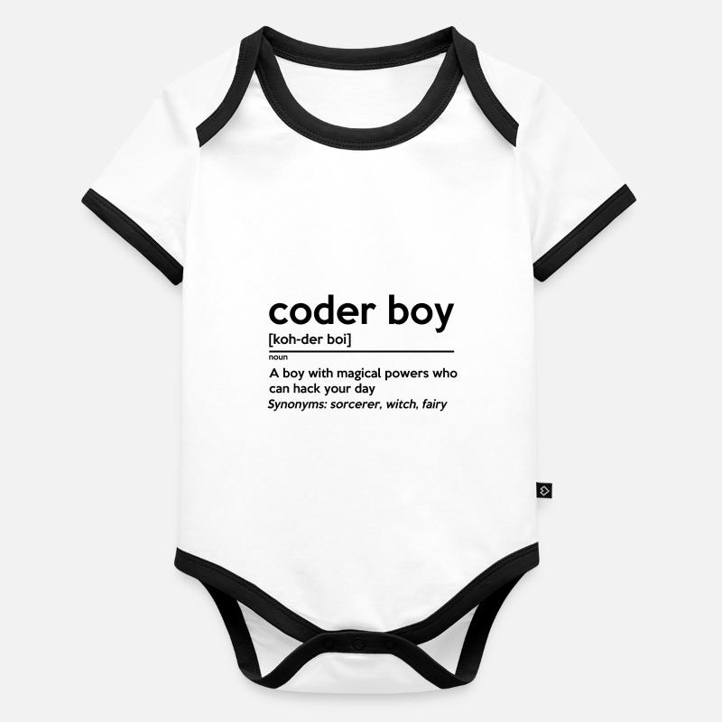 Coding Boy Definition Noun Software Developer Prog Baby Bio-Kurzarm-Kontrastbody