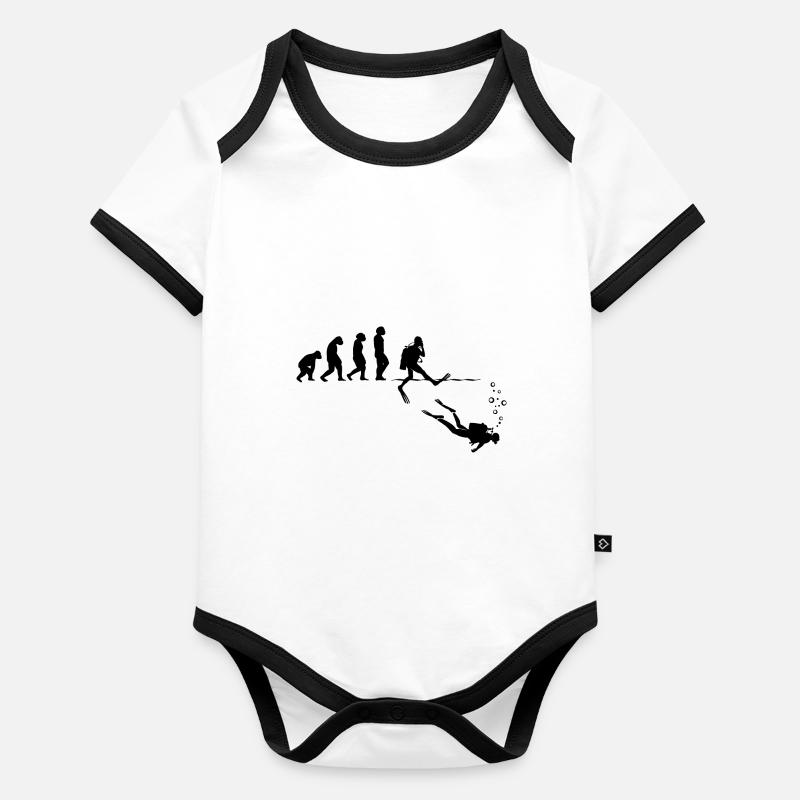 Evolution Graphic Diver Diving Scuba Diver Apnoe S Baby Bio-Kurzarm-Kontrastbody