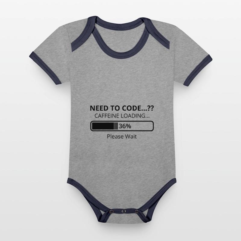 Need To Code Caffeine Loading Please Wait Develope Baby Bio-Kurzarm-Kontrastbody