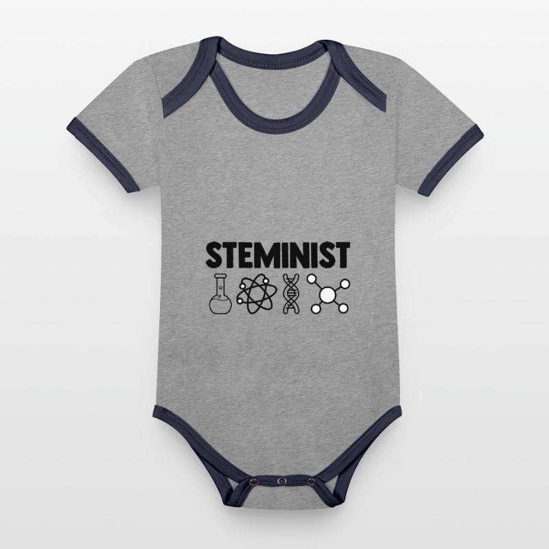 Steminist Software Developer Coder Nerd Conmputer Baby Bio-Kurzarm-Kontrastbody