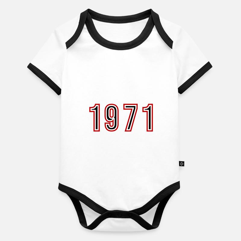 1971 Numéro de l’année Body Bébé bio contrasté manches courtes