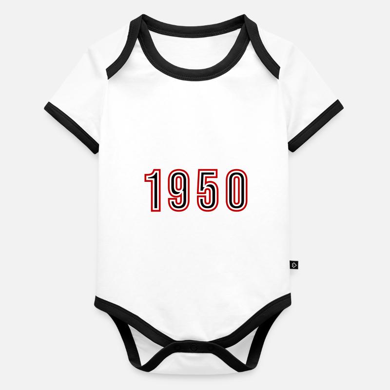 1950 Année Numéro Body Bébé bio contrasté manches courtes