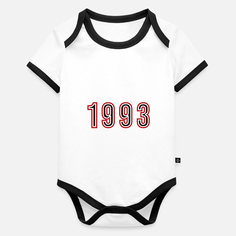 1993 Numéro de l’année Body Bébé bio contrasté manches courtes
