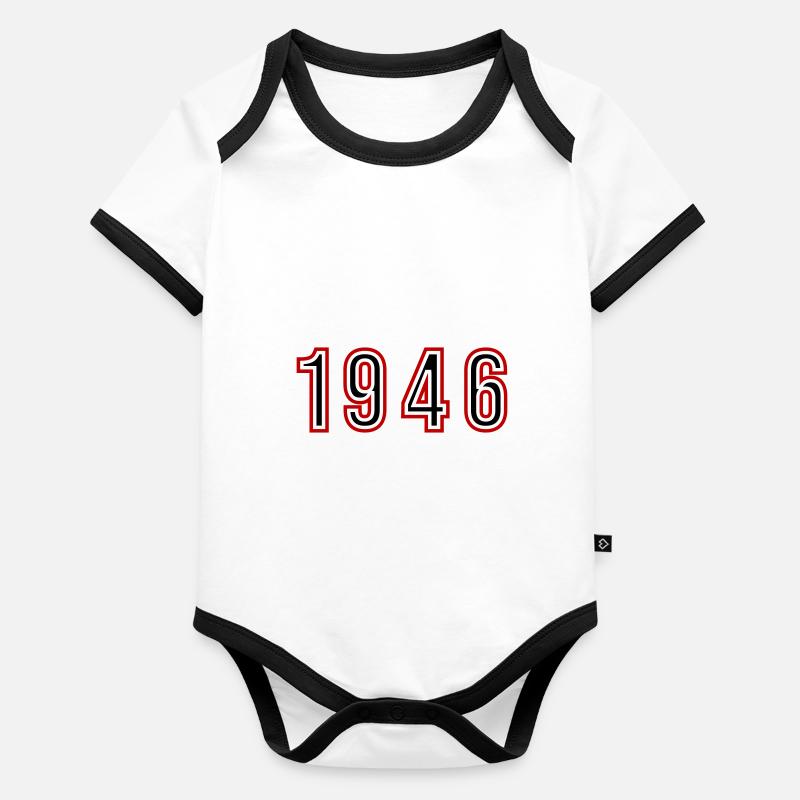 1946 Numéro de l’année Body Bébé bio contrasté manches courtes