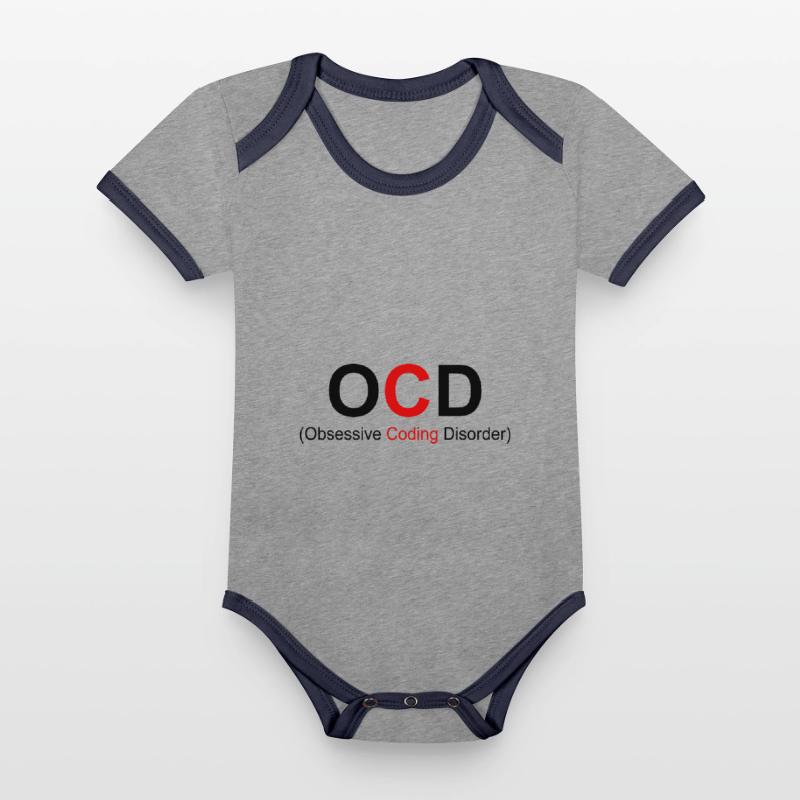 OCD Obsessive Coding Dissorder Programming Program Baby Bio-Kurzarm-Kontrastbody