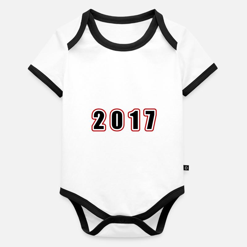 2017 Year Birthday Organic Baby Contrasting Bodysuit