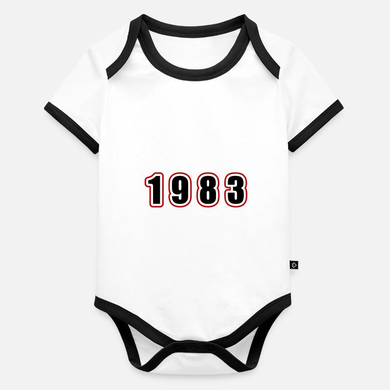 1983 Jahr Geburtstag Baby Bio-Kurzarm-Kontrastbody