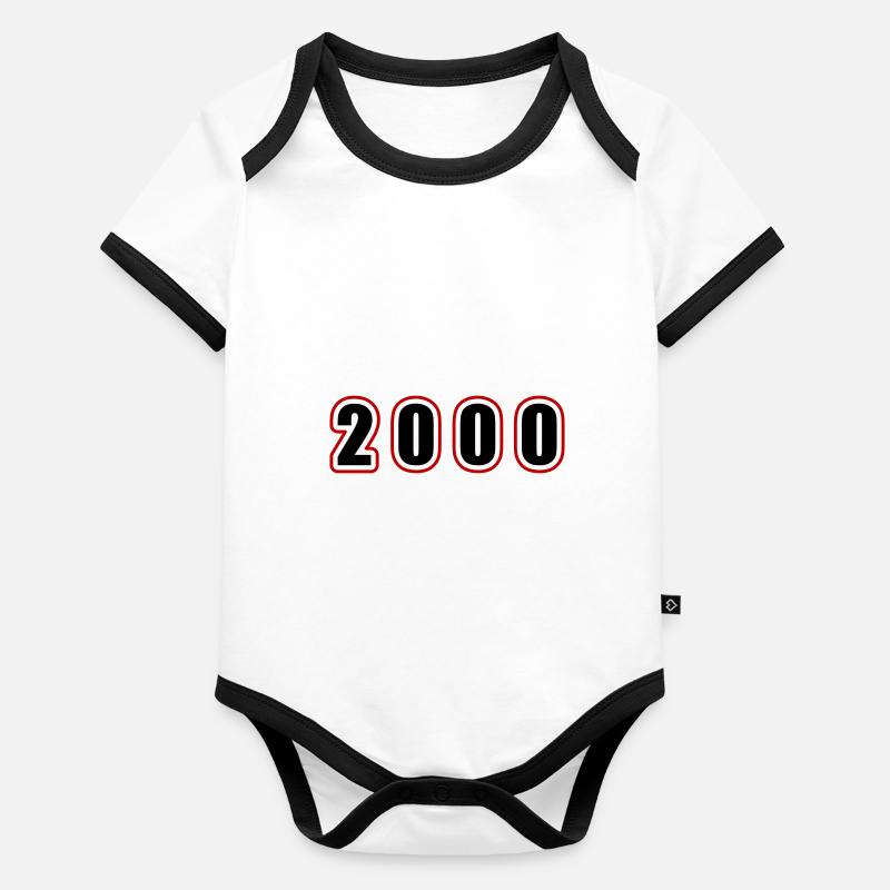 2000 Année Anniversaire Body Bébé bio contrasté manches courtes