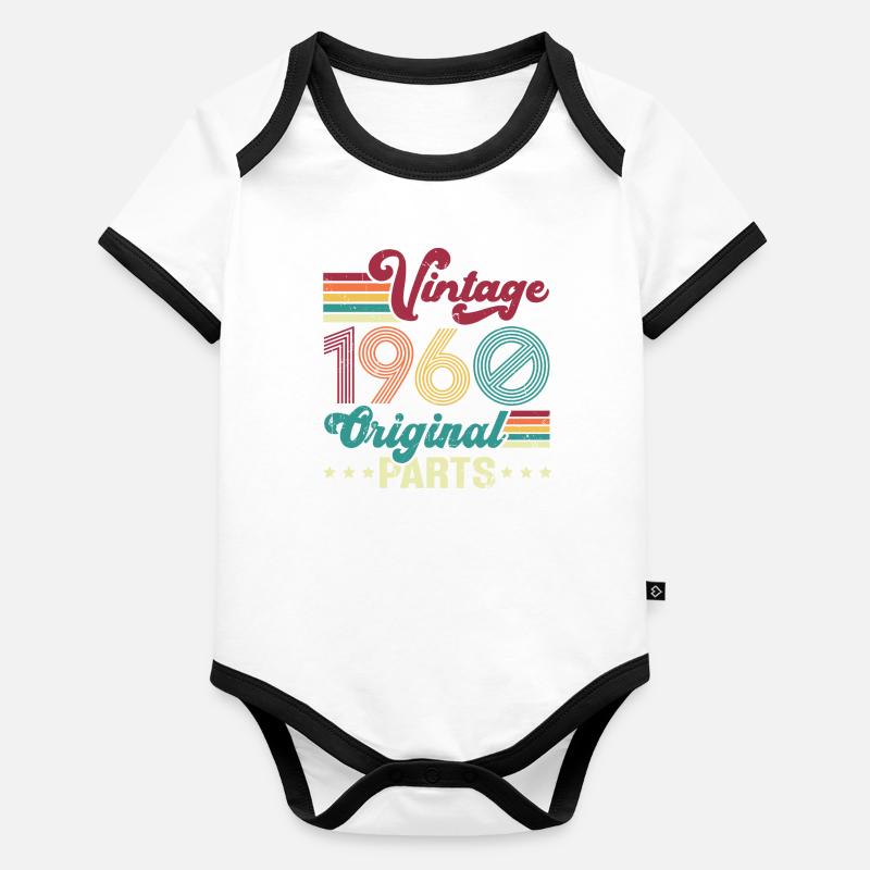 Vintage 1960 Original, Geburtstagsgeschenk Baby Bio-Kurzarm-Kontrastbody