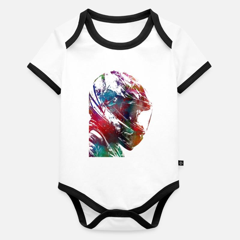 #motor #sport de course automobile Body Bébé bio contrasté manches courtes