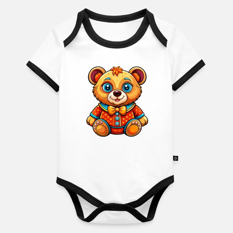 Pretty Teddy Organic Baby Contrasting Bodysuit
