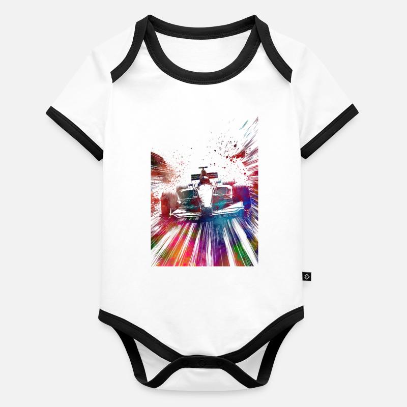 Voitures de course #racing #sport Body Bébé bio contrasté manches courtes