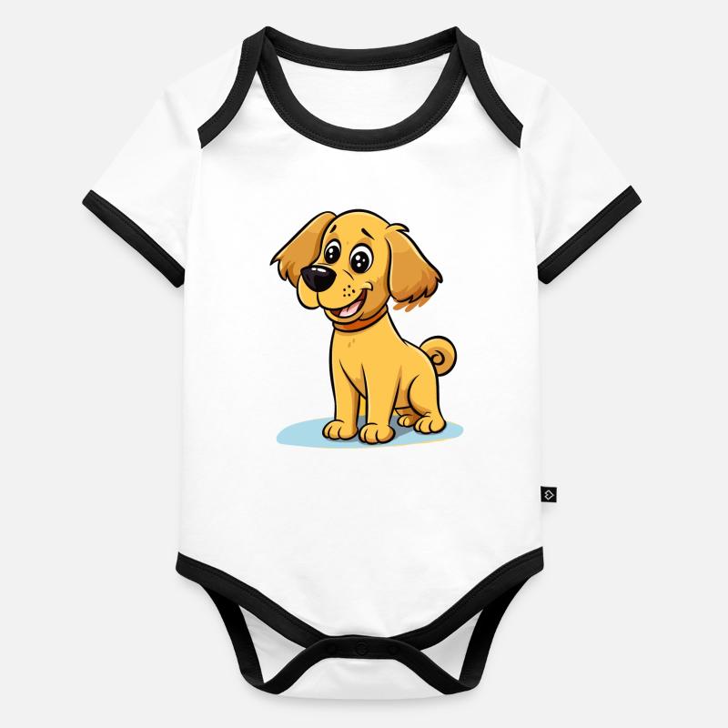 Conception de chien mignon pour les propriétaires de chiens Body Bébé bio contrasté manches courtes