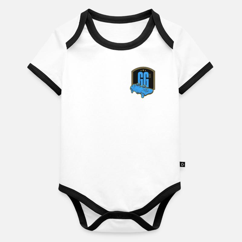 GGElite Monogram Organic Baby Contrasting Bodysuit