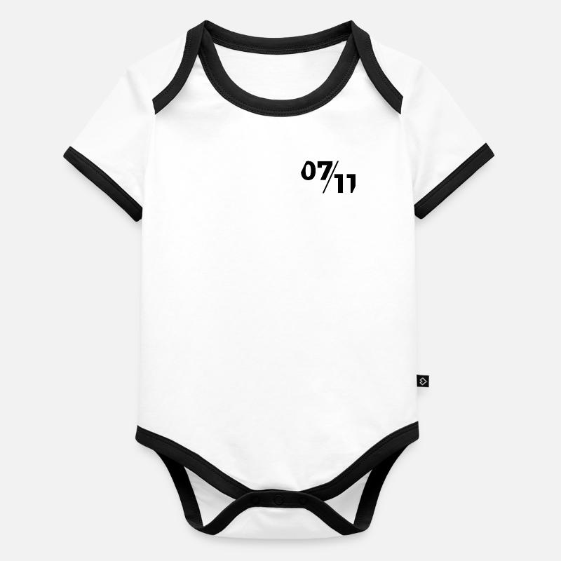 0711 schwarz Baby Bio-Kurzarm-Kontrastbody