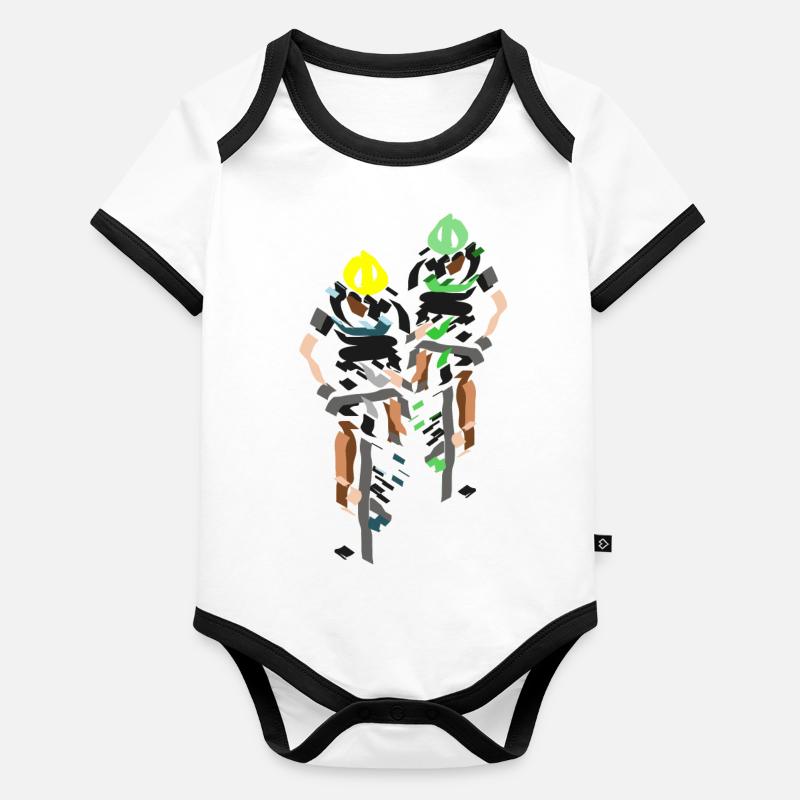 Cyclistes Body Bébé bio contrasté manches courtes