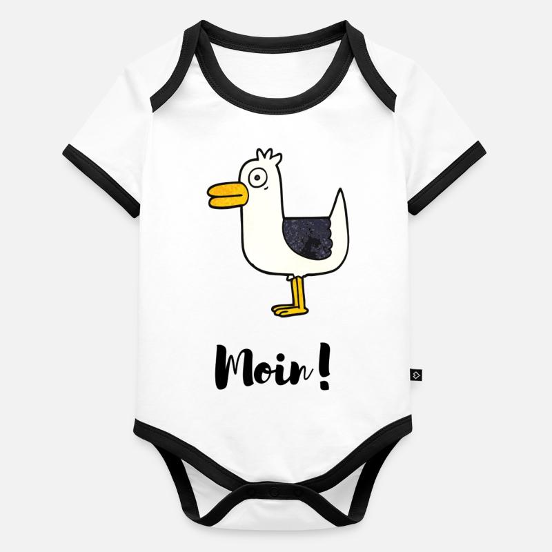 Moin mit Möwe Baby Bio-Kurzarm-Kontrastbody