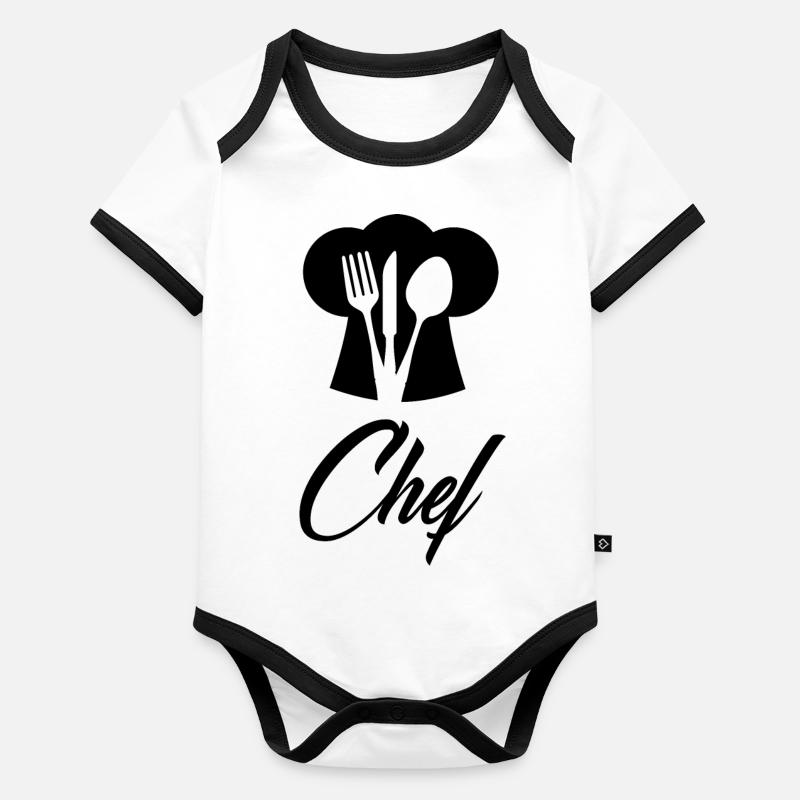 Chef cuisinier 3 Body Bébé bio contrasté manches courtes