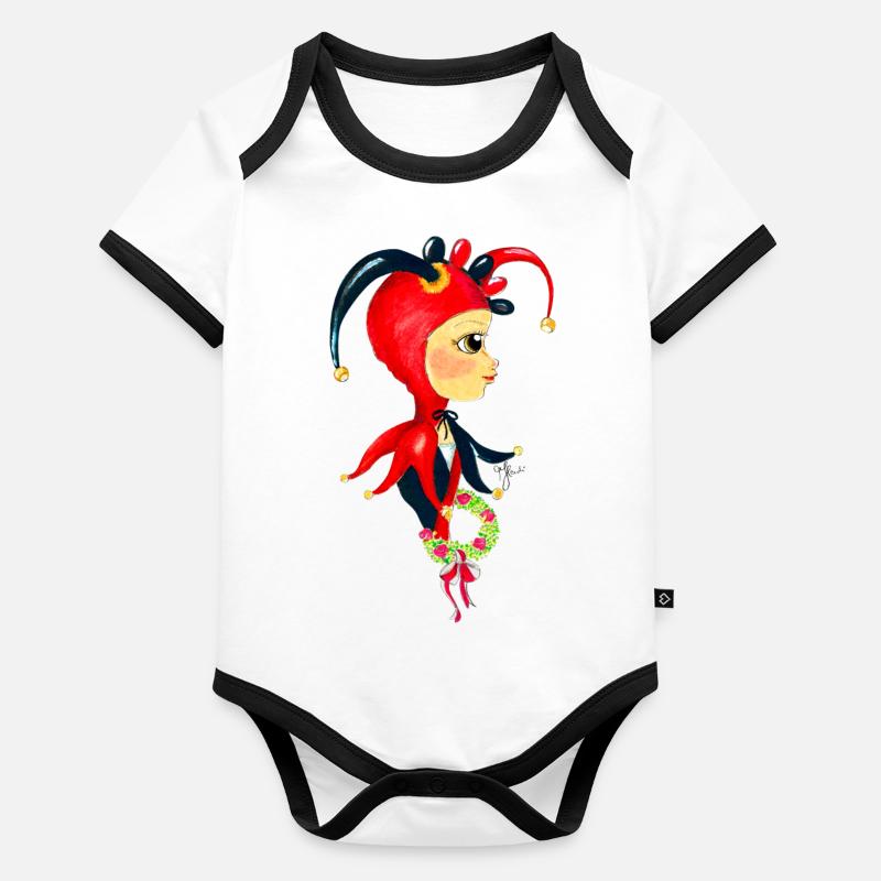 IMBÉCILE Body Bébé bio contrasté manches courtes
