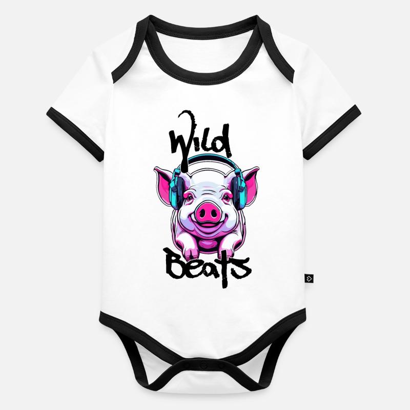 Kopfhörer / Audio / Musik / Klang / cool Baby Bio-Kurzarm-Kontrastbody
